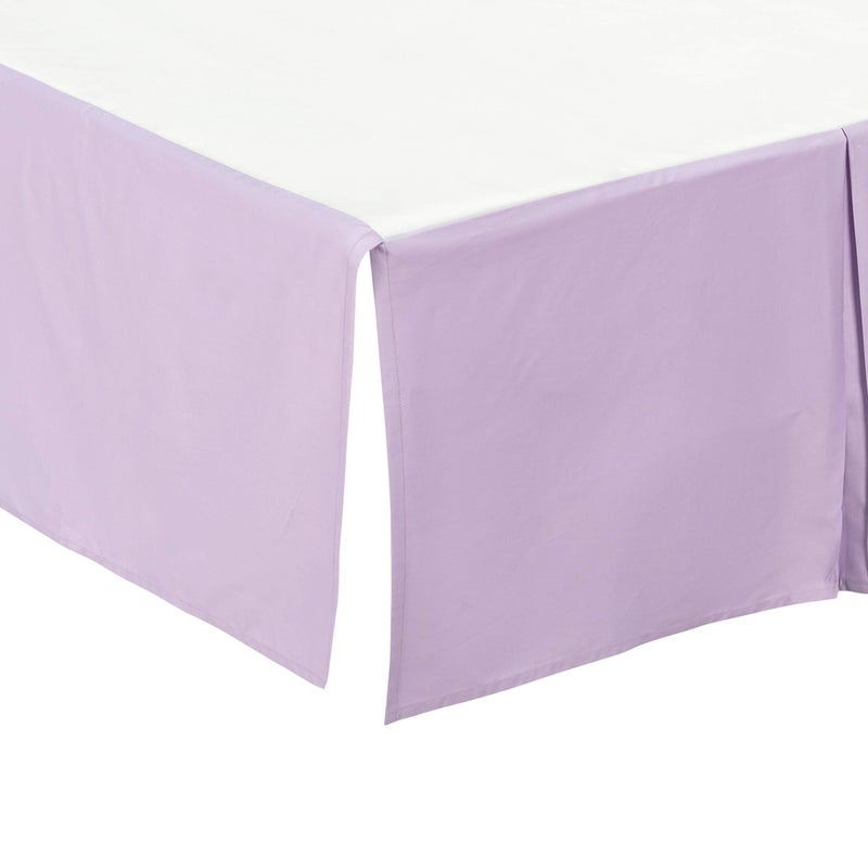 EVERYDAY KIDS Lavender Purple Pleated Crib Skirt; 100% Natural Cotton Nursery Crib Bedding Skirt for Baby Boys and Girls; Crib Dust Ruffle with Split Corners for Easy On and Off, 14 Inch Drop - Image 5